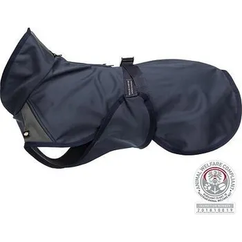 Obleček pro psa Softshellová bunda ASTON, tmavomodrá/šedá - DOPRODEJ, S:36cm, hruď:30-52cm, krk:30cm