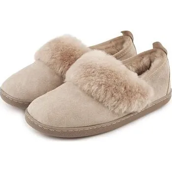 Dámská zimní obuv Vlnka Dámské kožené bačkory s ovčí vlnou Diana béžová velikost obuv dospělí 39