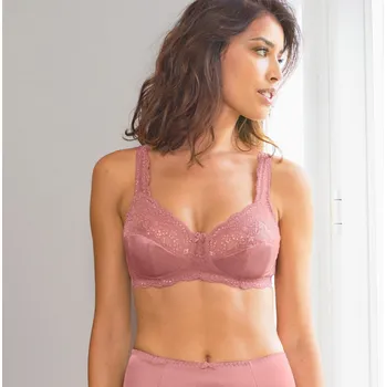 Podprsenka Confidence Lingerie Sada 2 saténových podprsenek Salford s krajkou, bez kostic perleťová+granátová 95C