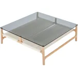 Gazzda Kouřově šedý skleněný konferenční stolek Fawn 90 x 90 cm