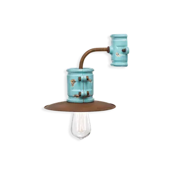 Nástěnné svítidlo Ferroluce Nástěnné retro svítidlo URBAN, š. 28 cm, 1xE27 Barva: Světle modrá