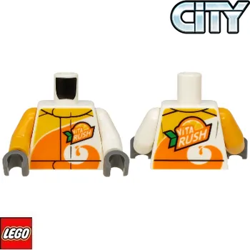 Stavebnice LEGO LEGO® Dílky na figurky LEGO Tělo potištěné Sportovní Dres 'VITA RUSH' / Bílé / Torso - 2019 973pb3407c01