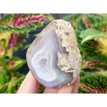 Sběratelství Achát šedý geoda s dutinkou 154g (Brazílie)