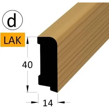 soklová lišta NOVÁK Podlahová - soklová lišta 40x14 dýha dub lak, 2,4m 2814