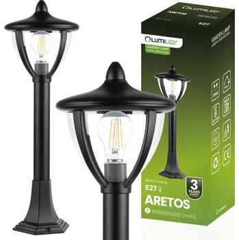 Dekorativní svítidlo Svítidlo zahradní Sloupek externí Stojący E27 LED Lucerna ARETOS 60cm LUMILED