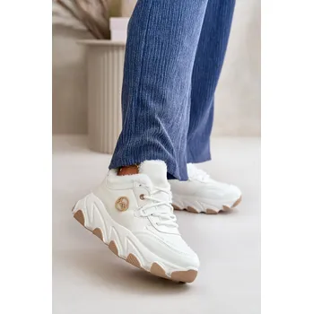 Dámské tenisky Dámské Sportovní Boty Na Šněrování Zateplené Na Platformě Verioras Barva: Bílá, Velikost: 36