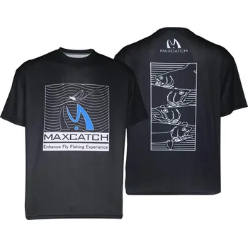 Rybářské oblečení Tričko Maxcatch Black Edition vel. L