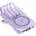 Multifunkční powerbanka s Magsafe 10000 mAh - světle fialová
