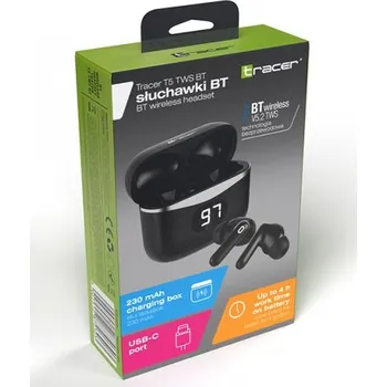 Sluchátka Tracer T5 TWS bluetooth 5.2 černé