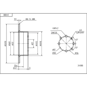 Brzdový kotouč Brzdový kotouč HART 241 080