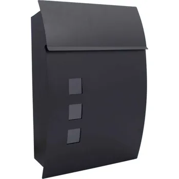 Poštovní schránka Poštovní schránka s okénky, 31x10x45cm, černá půlkruhová, XL-TOOLS