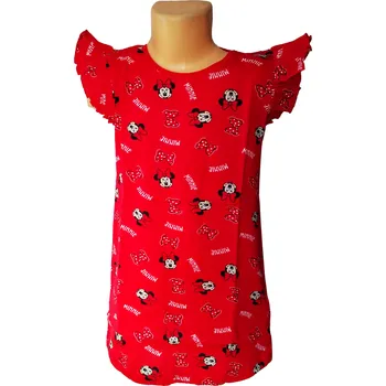 Dívčí pyžamo Eplusm Dívčí noční košile MINNIE krátký rukáv červená Barva: Červená, Velikost: 110/116