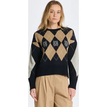 Dámský svetr Gant Superfine Argyle C-Neck Evening Blue XS