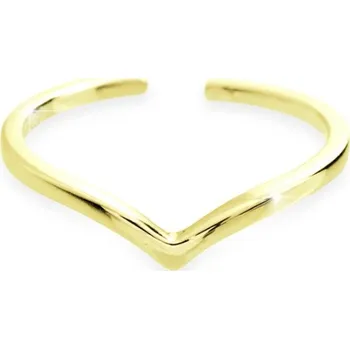 Prsten Pozlacený stříbrný prsten špička bez krystalů