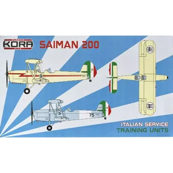 Plastikový model KORA Models 1/72 Saiman 200 Italian Service (Training Units)