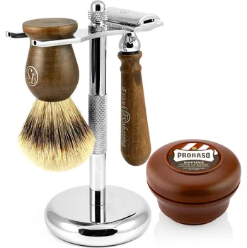 Sada na holení Silvertip z ebenového dřeva s holicím strojkem - Trendhim