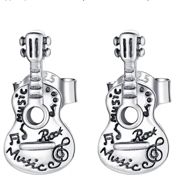 Náušnice For Silver Vintage puzetové náušnice Kytara - Stříbro 925