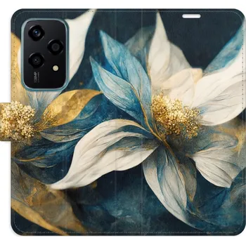 Pouzdro na mobilní telefon Flipové pouzdro iSaprio - Gold Flowers - Honor 200 Lite
