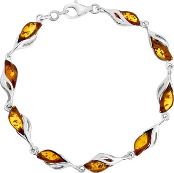 Náramek Stříbrný náramek s jantarem - AP539-6151