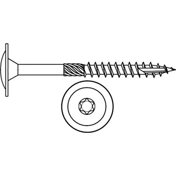 Vrut Vrut konstrukční tesařský talířová hlava s torx drážkou 10x300 zinek žlutý