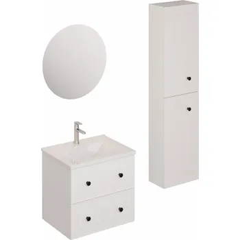 Koupelnový nábytek Naturel Koupelnová sestava s umyvadlem včetně umyvadlové baterie, vtoku a sifonu Naturel Forli bílá KSETFORLI9 KSETFORLI9