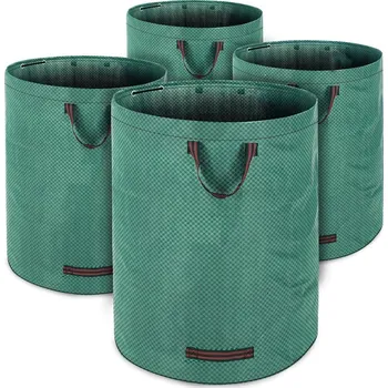 Venkovní odpadkový koš Gardebruk Pytel na zahradní odpad GARDEN, 4-dílný set, 67x77cm, zelená