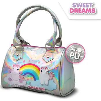 Kabelka Euroswan Dívčí kabelka UNICORN - JEDNOROŽEC Sweet Dreams stříbrná holografická