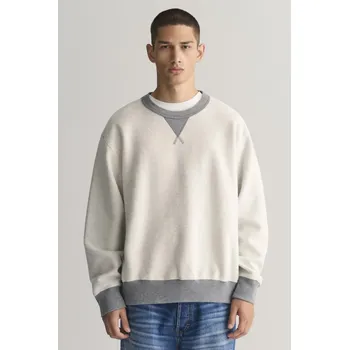 Pánské oblečení MIKINA GANT REVERSED C-NECK GREY MELANGE