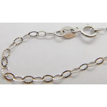 Řetízek Klenoty Budín Dámský gravírovaný zlatý řetízek z bílého zlata 585/1,19gr 45cm HK6189 (Klenoty Budín Dámský gravírovaný zlatý řetízek z bílého zlata 585/1,19gr 45cm HK6189)