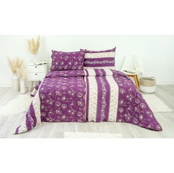 Povlečení Stanex Ložní povlečení bavlněné purple (LS199) rozměr: 140 x 200 + 90 x 70, Zapínání: Knoflíkové