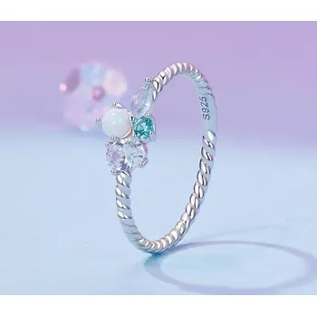 Prsten For Silver Kroucený prsten s opálem - Stříbro 925 Velikost prstenu: 54,3mm