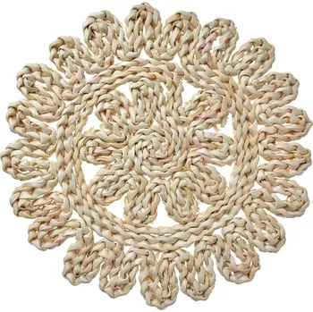 prostírání Přírodní slaměné kulaté prostírání Boho ve tvaru květu - Ø 30*1 cm