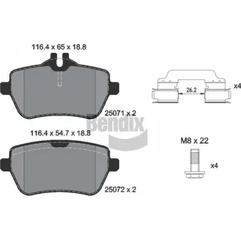 Brzdová destička Sada brzdových destiček, kotoučová brzda BENDIX Braking BPD2221