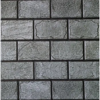 Samolepící dekorace WALL STICKER Samolepka na zeď 3D 30x30 cm imitace dlažba šedá