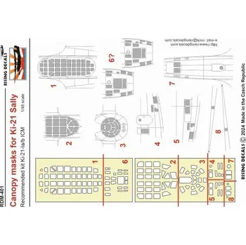 Plastikový model 1/48 Canopy mask for Ki-21 'Sally' (ICM)