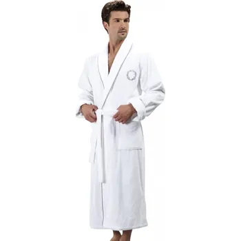 Pánský župan Soft Cotton Pánský župan SEHZADE S Bílá / stříbrná výšivka ( )