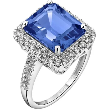 Prsten Prsten z bílého zlata s brilianty a tanzanitem - ryzost 750 - 227.103