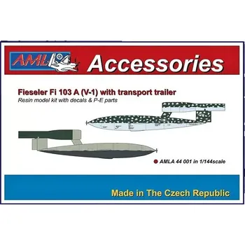 Plastikový model AML 1/144 Fieseler Fi 103 A (V-1) w/ transport trailer