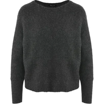 Dámský svetr ŠEDÝ SVETR S NETOPÝŘÍMI RUKÁVY Only