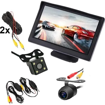 Couvací kamera Parkovací set pro převoz koní LCD 5 + kamera 4 LED + přední kamera+ wifi video transmitter 2,4 GHz