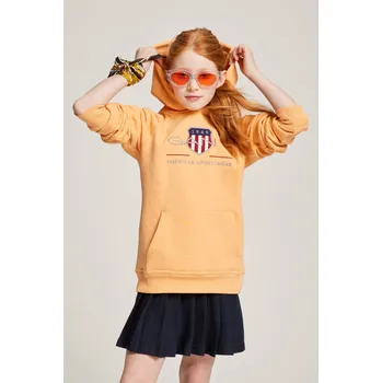 Dívčí mikina MIKINA GANT ARCHIVE SHIELD RAGLAN HOODIE CORAL APRICOT