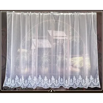 Záclona Metrážová vyšívaná voálová záclona Libuše bílá