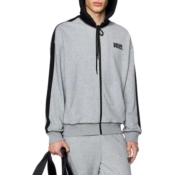 Pánská mikina MIKINA DIESEL AMST-ABRAM-HT32 SWEAT-SHIRT GREY/WHITE