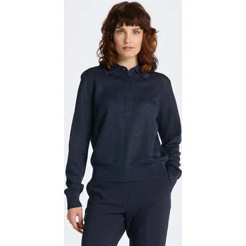 Dámský svetr SVETR GANT METALLIC LS POLO EVENING BLUE