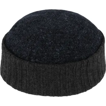Čepice Fiebig - Headwear since 1903 Vlněná modrá čepice - Docker cap - zimní vlněná čepice Velikost: 57 cm (M)