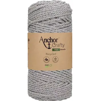 Příze Anchor Crafty fine Metallic 501 Šedá (Příze na macrame Anchor Crafty fine Metallic Šedá)