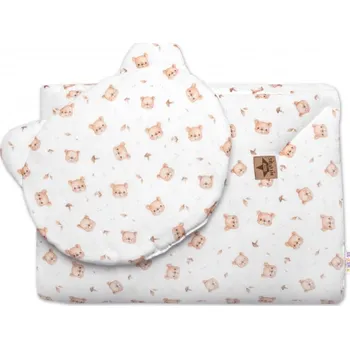 Baby Nellys Mušelinová sada Teddy Bear 30x35cm, 70x100cm, 2D, Baby Nellys, bílá