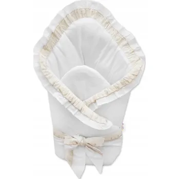 Zavinovačka Rychlozavinovačka s volánky 80x80cm, vyšívkou a stuhou, bílá