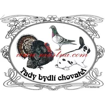 Cedulka chovatel - krocan, holub, králík - Bez samolepicí vrstvy