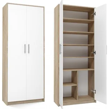 regál Policový regál do kanceláře RAINER - dub sonoma / bílý